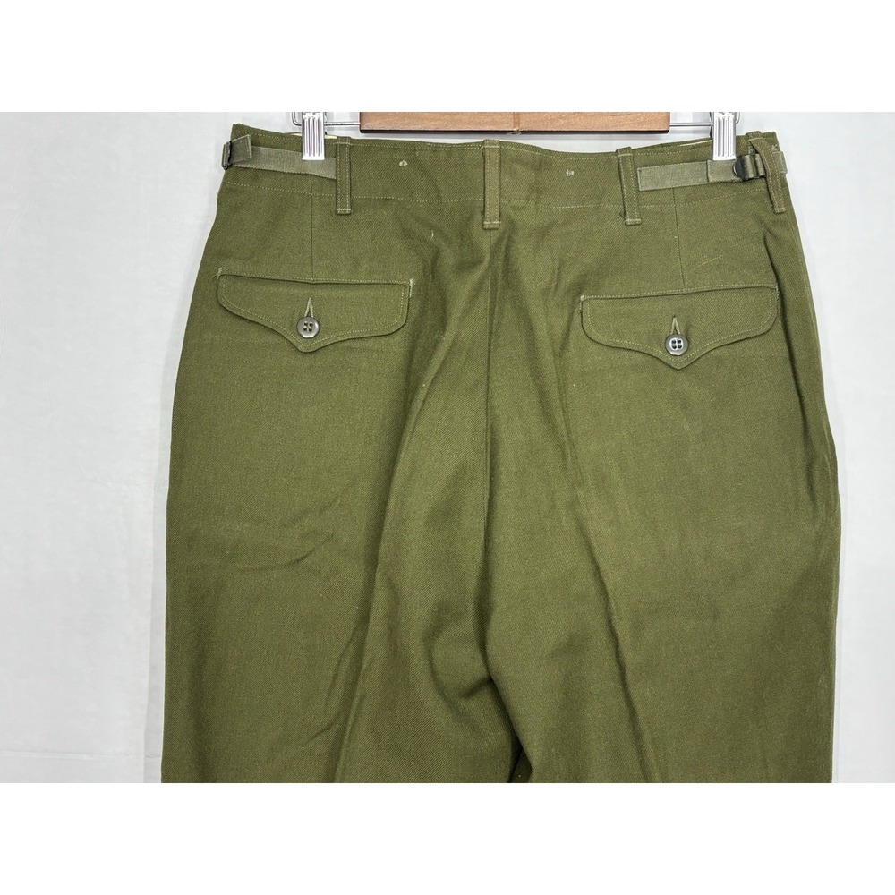 Military Pants Men's Small Regular Green Field Wool Serge Trouser M-1951 Vintage